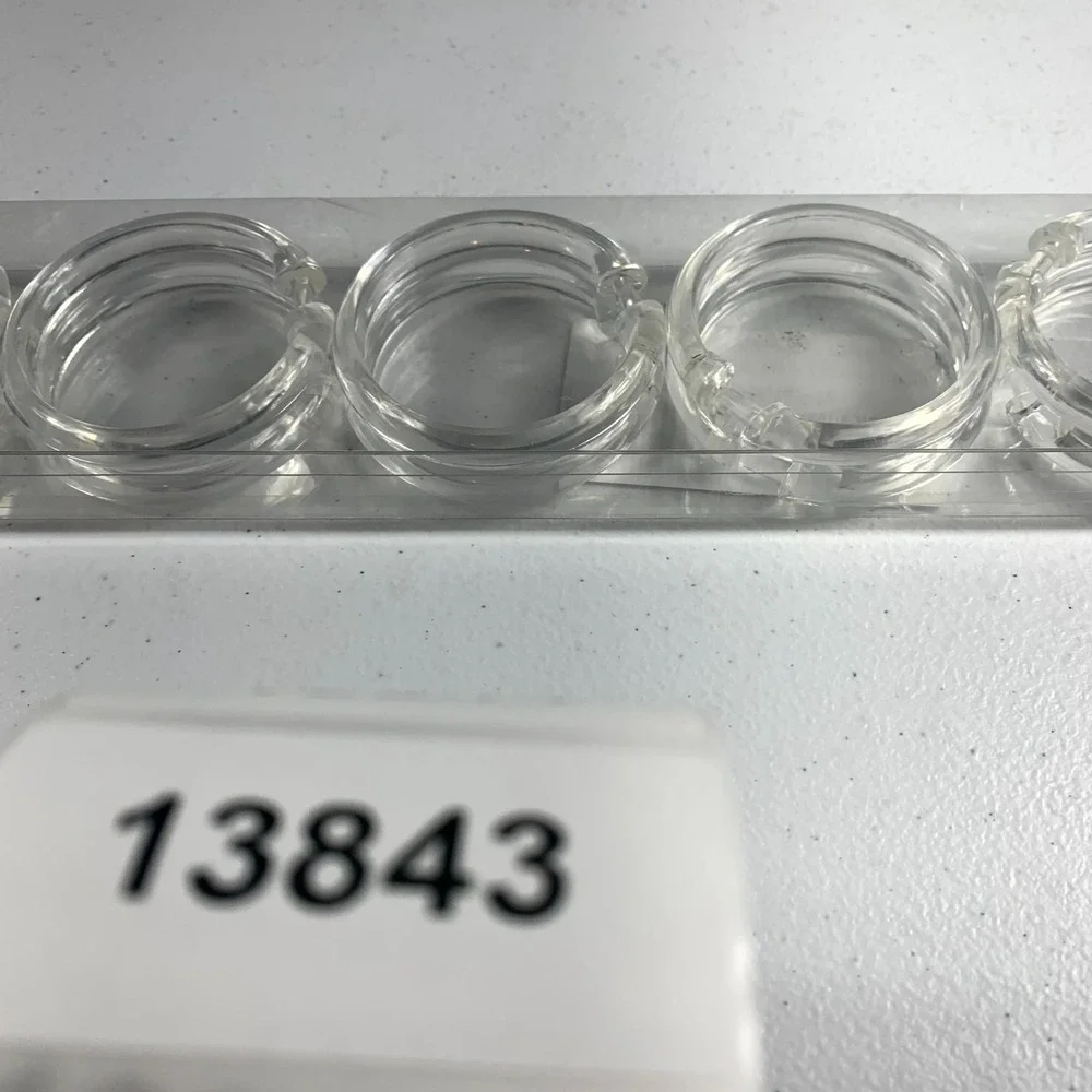 Clear Plastic Shower Curtain Rings Hooks Snap Close For Bathroom - Set‎ of 12
